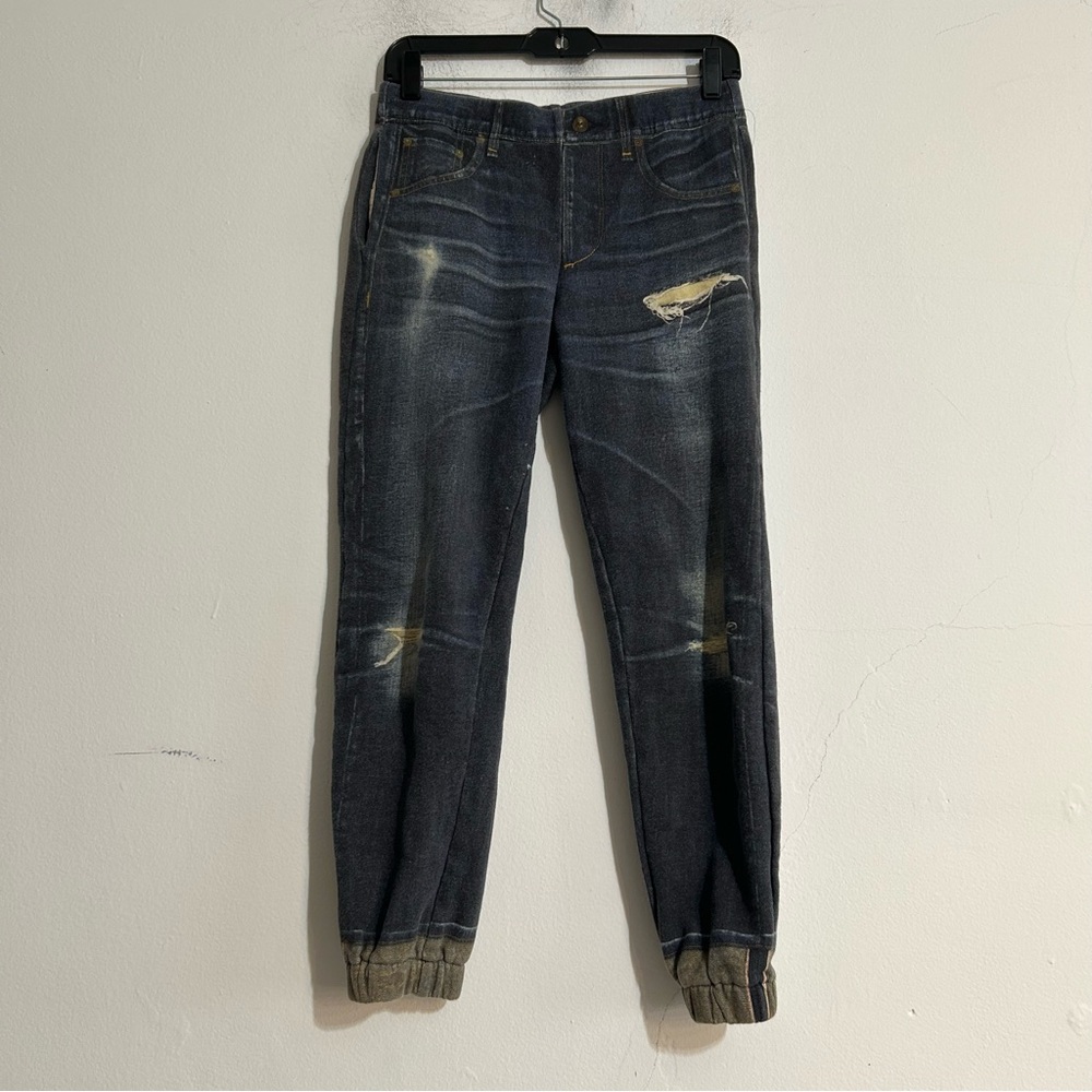 Rag & Bone Miramar Distressed Denim Jean Joggers Size Small Dark Wash Loungewear